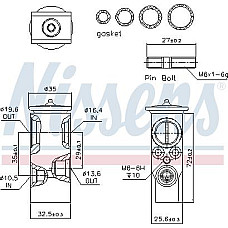 Supapa expansiune. clima Air conditioning valve MERCEDES A W168 C W202 C T-MODEL S202 CLK A208 CLK C208 E VF210 E W210 E T MERCEDES-BENZ G-CLASS (W461), Crossover, 09.1989 - Nissens 999238
