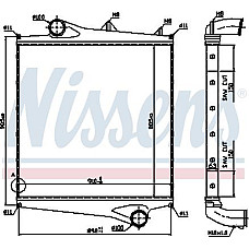 Intercooler. compresor intercooler diametru admisie 100 mm VOLVO FE FH FH12 FH16 FM FM12 FM7 FM9 FMX NH12 D11A-37 VOLVO NH12, 01.1997 - Nissens 96961