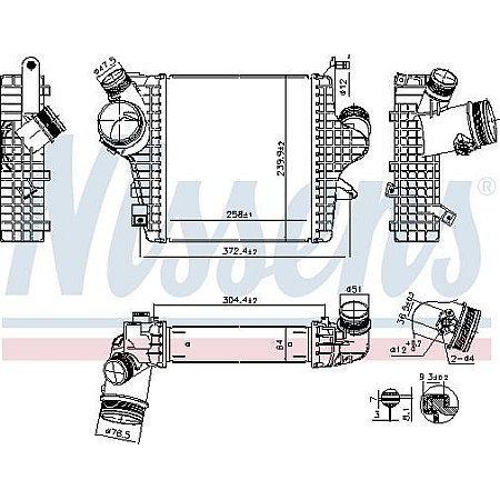 Admisie racitor de aer Intercooler AUDI Q7 Q8 VW TOUAREG 3.0-3.0H 02.18- Nissens 961304