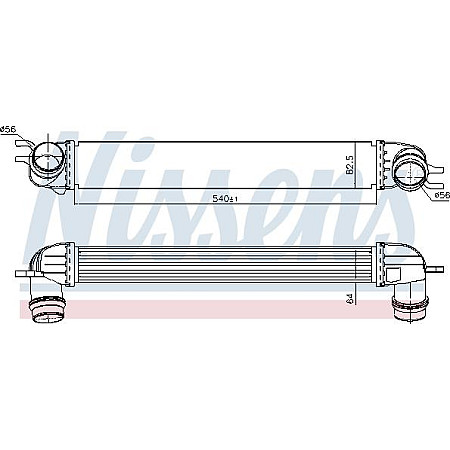 Intercooler. compresor Supply air cooler MINI R56 R57 R58 R59 CLUBMAN R55 CLUBVAN R55 COUNTRYMAN R60 PACEMAN R61 1.6D-2.0D MINI Cooper II (R58), Compartiment, 12.2010 - 05.2015 Nissens 96397