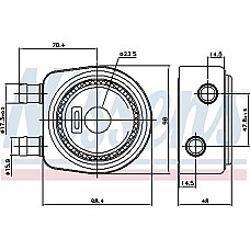 Radiator ulei. ulei motor Oil cooler with easy fit elements with seal VOLVO 440 460 S40 I V40 DACIA SOLENZA MITSUBISHI CAR RENAULT KANGOO Express (FC0/1_), 08.1997 - Nissens 90697