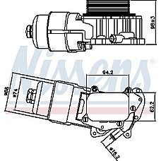 Radiator ulei. ulei motor Oil cooler with oil filter housing VOLVO C30 S40 II S60 II S80 II V40 V50 V60 I V70 III CITROEN CITROEN C3 PICASSO (SH_), Dubita, 02.2009 - Nissens 90703