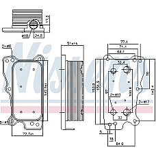 Radiator ulei. ulei motor Oil cooler MERCEDES C CL203 C T-MODEL S203 C T-MODEL S204 C W203 C W204 CLC CL203 CLK A209 CLK C MERCEDES-BENZ CLK (C209), Compartiment, 05.2002 - 03.2010 Nissens 90783