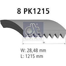 Curea transmisie cu canel Multi-V-curea 8PK1215 DAF CF 65 LF 45 LF 55 IVECO EUROCARGO I-III MAGIRUS MERCEDES A MERCEDES-BENZ ACTROS MP2 / MP3 (934.03), 10.2002 - DT Spare Parts 4.80393