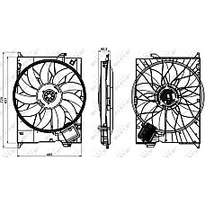 Ventilator. radiator Ventilator radiator cu carcasa MERCEDES CLK C209 CLS C219 E T-MODEL S211 E W211 S C216 S W22 MERCEDES-BENZ E-CLASS T-Model (S211), Turism, 02.2003 - 07.2009 NRF 47852