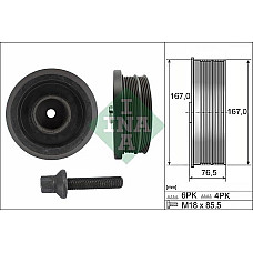Set fulie. arbore cotit Crankshaft pulley number of ribs. 4 6 BMW 1 E81 1 E87 3 E46 3 E90 3 E91 5 E60 5 E61 X3 E83 2.0D-2. BMW X3 (E83), Crossover, 01.2003 - 12.2011 INA 544 0082 20