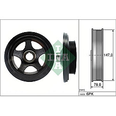 Fulie curea. arbore cotit Crankshaft pulley number of ribs. 6 MERCEDES C CL203 C T-MODEL S202 C T-MODEL S203 C T-MODEL S20 MERCEDES-BENZ VITO (638), Autobuz, 02.1996 - 07.2003 INA 544 0142 10
