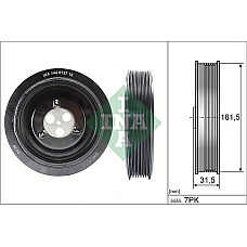 Fulie curea. arbore cotit Crankshaft pulley FORD RANGER TRANSIT TRANSIT V363 LAND ROVER DEFENDER 2.2D-2.4D 01.00- FORD TRANSIT (FA_), Van, 04.2006 - 12.2014 INA 544 0127 10