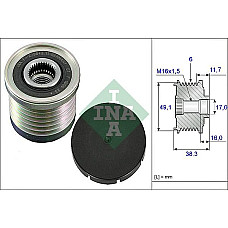 Sistem roata libera. generator Rulita alternator VOLVO S40 I V40 MITSUBISHI CARISMA SPACE STAR NISSAN INTERSTAR P RENAULT LAGUNA I Grandtour (K56_), Turism, 09.1995 - 08.2002 INA 535 0030 10