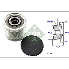 Sistem roata libera. generator Rulita alternator MERCEDES C W203 C W204 C W205 C T-MODEL S203 C T-MODEL S204 C T- MERCEDES-BENZ C-CLASS T-Model (S205), Turism, 09.2014 - INA 535 0140 10