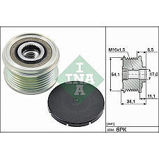 Sistem roata libera. generator Rulita alternator CITROEN BERLINGO BERLINGO MULTISPACE BERLINGO-MINIVAN C2 C2 ENTE PEUGEOT EXPERT TEPEE (VF3X_), Dubita, 01.2007 - INA 535 0179 10