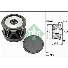 Sistem roata libera. generator Rulita alternator MERCEDES C A205 C C204 C C205 C W204 C W205 C T-MODEL S204 C T-M MERCEDES-BENZ C-CLASS T-Model (S205), Turism, 09.2014 - INA 535 0293 10