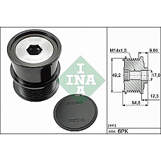Sistem roata libera. generator Rulita alternator se potriveste. FORD C-MAX II ECOSPORT FIESTA VI FIESTA VII FOCUS III FOCUS III- FORD PUMA (J2K), 09.2019 - INA 535 0284 10