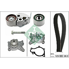Set pompa apa curea dintata Set de distributie curea intinzator pompa de apa se potriveste. HYUNDAI ACCENT II ACCENT III ELAN HYUNDAI ACCENT II (LC), Hatchback, 09.1999 - 12.2012 INA 530 0542 30
