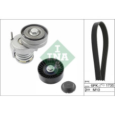 Set curea transmisie cu caneluri V-belts set with rollers fits. AUDI A1 A3 SEAT ALTEA ALTEA XL LEON TOLEDO IV SKODA OCTAVIA II R VW JETTA IV (162, 163, AV3, AV2), Sedan, 04.2010 - INA 529 0505 10