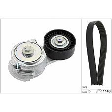 Set curea transmisie cu canel V-belts set with rollers ABARTH GRANDE PUNTO PUNTO ALFA ROMEO GIULIETTA MITO FIAT 500 500 FIAT STILO (192_), Hatchback, 10.2001 - 11.2010 INA 529 0013 10