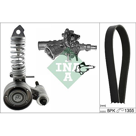 Pompa apa + Set curea transmisie cu caneluri OPEL CORSA C (X01), Hatchback Van, 09.2000 - 12.2012 INA 529 0297 31