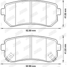 Set placute frana.frana disc Set de frana din ceramica Spate HYUNDAI ACCENT III ACCENT IV I30 SONATA V SONATA HYUNDAI i20 (PB, PBT), Hatchback, 08.2008 - Jurid 572590JC