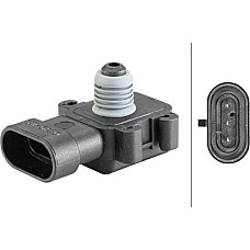Senzor.presiune supraalimentare Senzor de presiune la galeria de admisie 3 pin VOLVO S40 I V40 NISSAN PRIMASTAR O RENAULT LAGUNA II (BG0/1_), Hatchback, 03.2001 - 12.2007 HELLA 6PP 358 152-131