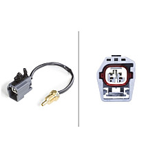 Senzor.temperatura lichid de racire Senzor temperatura lichid racire numar pini. 2 negru FORD FIESTA IV FIESTA-MI FORD FOCUS II (DA_, FFS, DS), Turism, 07.2004 - 09.2012 HELLA 6PT 009 309-451