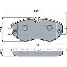 Set placute frana MERCEDES-BENZ VITO (W447), Van, 10.2014 - BOSCH 0 986 494 121