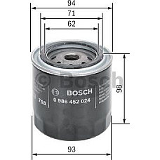 Filtru ulei se potriveste. NISSAN 280ZXZXT ALMERA I BLUEBIRD CHERRY III LAUREL NAVARA PATHFINDER I PATROL GR IV PATROL III-1 PAT NISSAN CEDRIC (230), Hardtop, 08.1971 - 03.1978 BOSCH 0 986 452 024