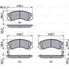 Set placute frana MITSUBISHI LANCER V (CB_A, CD_A, CE_A), Sedan, 07.1991 - 12.1996 BOSCH 0 986 424 523