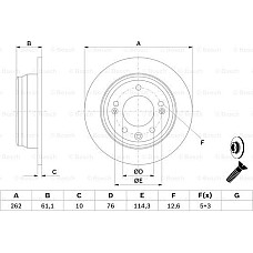 Disc frana HYUNDAI i30 (FD), Hatchback, 10.2007 - 05.2012 BOSCH 0 986 479 C14