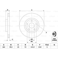 Disc frana MAZDA 3 (BK), Hatchback, 10.2003 - 12.2009 BOSCH 0 986 479 183