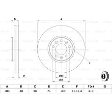 Disc frana PEUGEOT 5008 II (MC_, MJ_, MR_, M4_), Dubita, 12.2016 - BOSCH 0 986 479 C53