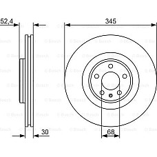 Disc frana AUDI A5 (8T3), Compartiment, 06.2007 - 01.2017 BOSCH 0 986 479 747