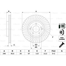 Disc frana SSANGYONG ACTYON SPORTS II, Ridica, 01.2012 - BOSCH 0 986 479 E36