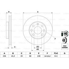 Disc frana CHEVROLET KALOS (KLAS), Hatchback, 03.2005 - BOSCH 0 986 478 192