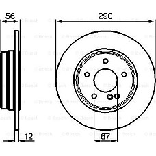 Disc frana MERCEDES-BENZ E-CLASS (VF210), Cadru de sprijin, 06.1996 - 03.2003 BOSCH 0 986 478 899