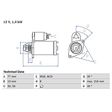 Electromotor 12V 14kW se potriveste. MITSUBISHI ECLIPSE III ECLIPSE IV GALANT IX GALANT VIII GRANDIS LANCER VII OUTLANDER I MITSUBISHI SPACE RUNNER (N1_W, N2_W), Dubita, 10.1991 - 08.1999 BOSCH 0 986 020 411