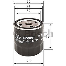 Filtru ulei se potriveste. AUSTIN ALLEGRO I METRO I MINI II FORD ESCORT I ESCORT II TAUNUS TAUNUS V INNOCENTI MINI MG METRO OPEL OPEL KADETT E (T85), Hatchback, 09.1984 - 08.1991 BOSCH 0 451 102 056