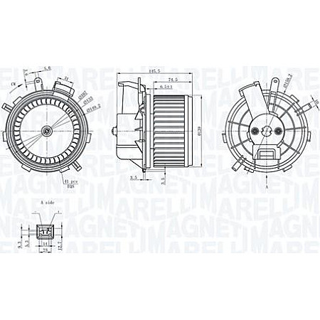 Ventilator. habitaclu Suflanta de aer CITROEN JUMPER II FIAT DUCATO PEUGEOT BOXER 2.0D-3.0D 04.06- FIAT DUCATO (250_, 290_), Cadru de sprijin, 07.2006 - Magneti Marelli 069412236010