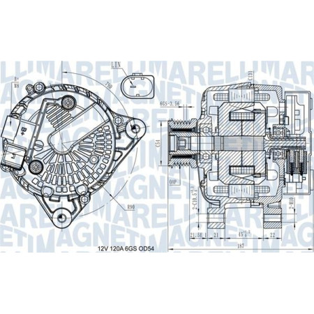 Alternator 12V 120A FORD B-MAX C-MAX II ECOSPORT FIESTA VI FOCUS III GRAND C-MAX KUGA II TOURNEO CONNECT V408 NAD FORD C-MAX II (DXA/CB7, DXA/CEU), Dubita, 04.2010 - Magneti Marelli 063731545910