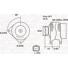 Alternator 14V 150A NISSAN INTERSTAR OPEL MOVANO RENAULT LAGUNA II MASTER II TRAFIC II 1.9D-2.5D 10.01- VAUXHALL VIVARO A (X83), Autobuz, 08.2001 - 07.2014 Magneti Marelli 063731877010