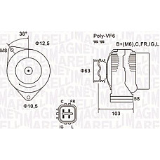 Alternator 14V 100A se potriveste. HONDA CIVIC VII CIVIC VIII FR-V 1.4-1.8 11.00- HONDA CIVIC VII (EM2), Compartiment, 02.2001 - 12.2005 Magneti Marelli 063731727010