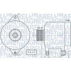 Alternator 14V 120A CITROEN C-CROSSER C-CROSSER ENTERPRISE MITSUBISHI ASX LANCER VIII OUTLANDER II 1.8-2.4 11.06- MITSUBISHI LANCER VIII (CX_A), Sportback, 10.2007 - Magneti Marelli 063732013010