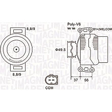 Alternator 14V 180A MERCEDES SPRINTER 35-T B906 SPRINTER 3-T B906 SPRINTER 46-T B906 SPRINTER 5-T B906 VIANO W639 MERCEDES-BENZ SPRINTER 5-t (906), Cadru de sprijin, 06.2006 - Magneti Marelli 063732038010