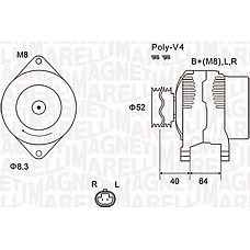 Alternator 12V 80A CHEVROLET AVEO - KALOS DAEWOO KALOS 1.2 04.03- CHEVROLET AVEO II (T250, T255), Hatchback, 06.2006 - Magneti Marelli 063732023010