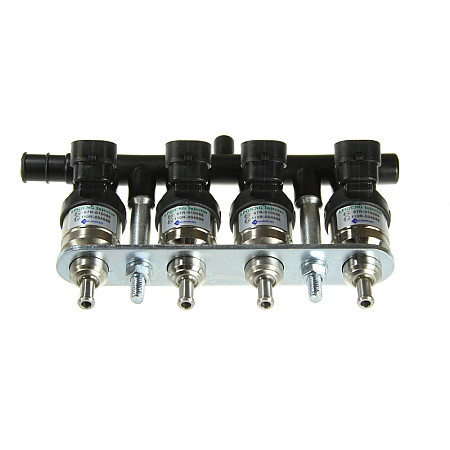 Rampa injector GPL LPG injection rail number of cylinders 4 pcs power per cylinder 33-50HP HANA 2001 colour: golden/green HANA LPG 4GASII LIS4/HA-N