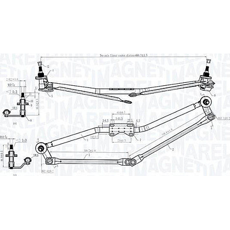 Legat stergator parbriz Mecanism stergator parbriz Fata fara motoras MERCEDES SPRINTER 35-T B906 SPRINTER 3-T MERCEDES-BENZ SPRINTER 5-t (906), Cadru de sprijin, 06.2006 - Magneti Marelli 085570170010