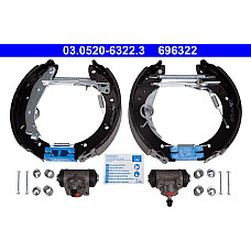 Set saboti frana PEUGEOT PARTNER (5_, G_), Dubita, 05.1996 - 12.2015 ATE 03.0520-6322.3