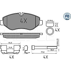 Set placute frana IVECO DAILY IV (DAILY-2000), Camion de gunoi, 05.2006 - 08.2011 Meyle 025 292 2920/PD