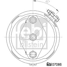 Cilindru de pretensionare Servomotor frana Spate cursa. 75mm M16x15mm 186 MERCEDES NG SCANIA 2 3 3 BUS 4 4 BUS K SCANIA 3 - series (YS2-3.SEERIA/RH4X2), 05.1987 - 12.1998 Febi Bilstein 07086