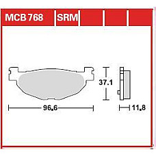Set placute frana,frana disc Brake pads front/rear intended use: scooters material: sinter-SRM 3709x996x118mm YAMAHA XP YP 400/500/530 2004-2013 TRW AUTOMOTIVE MCB768SRM