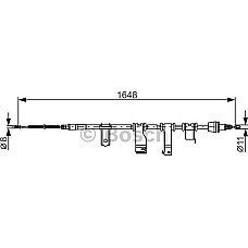 Cablu, frana de parcare HYUNDAI i20 (PB, PBT), Hatchback, 08.2008 - BOSCH 1 987 482 350